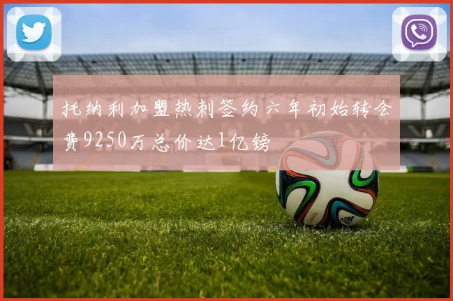 托纳利加盟热刺签约六年初始转会费9250万总价达1亿镑